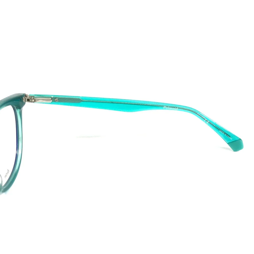 Polaroid Eyeglasses Frames PLD D395 Z90 Aqua Blue Cat Eye Full Rim 52-18-145